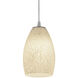 Champagne 1 Light 5 inch Brushed Steel Pendant Ceiling Light in White Stone