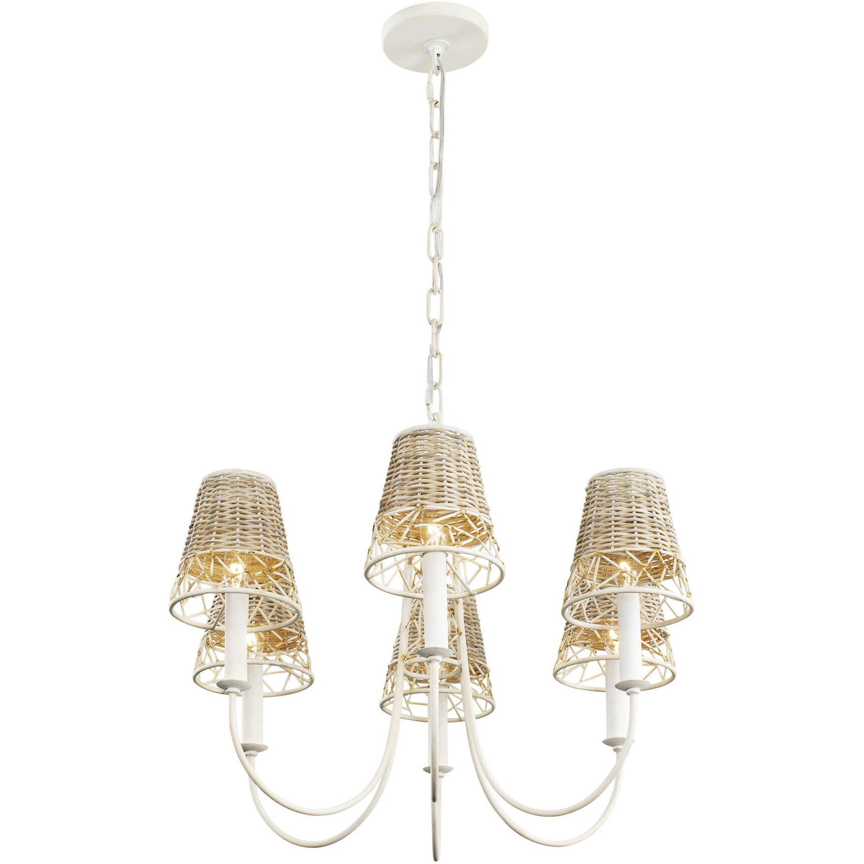 Cayman LED 26 inch Country White Chandelier Ceiling Light