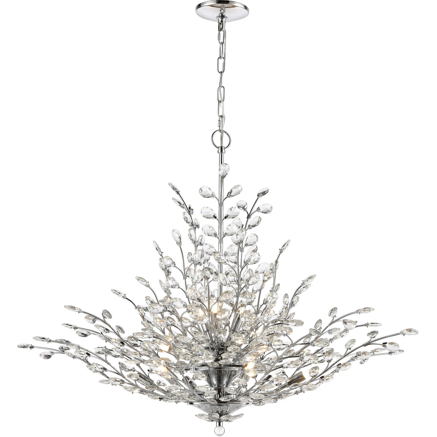 Crystique 12 Light 38 inch Polished Chrome Chandelier Ceiling Light