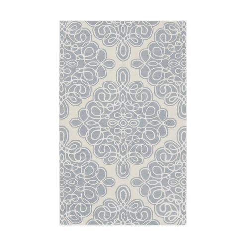 Modern Classics 63 X 39 inch Blue and Neutral Area Rug, Wool