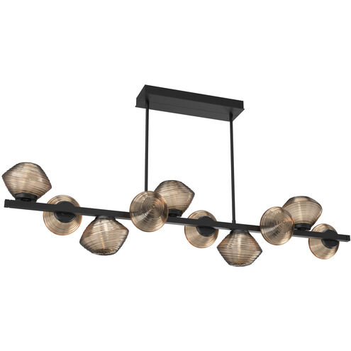 Mesa LED Matte Black Linear Multi-Pendant Ceiling Light in 3000K LED, Bronze, Twisted Branch