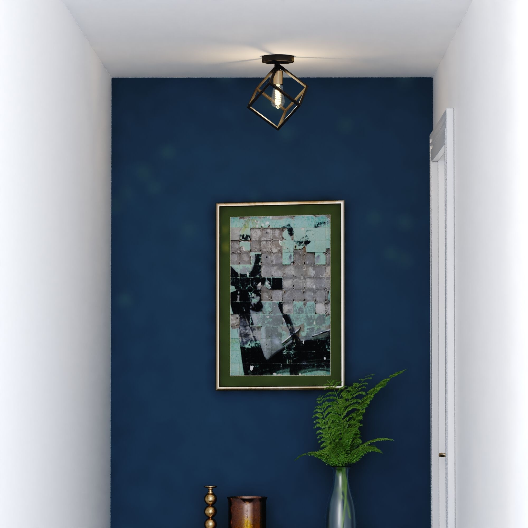 Deering LED 10.25 inch Matte Black and Satin Brass Flush Mount Ceiling Light