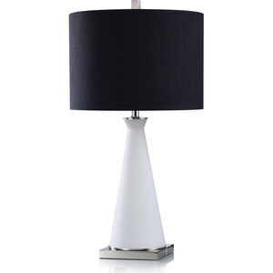 Dann Foley 30 inch 150.00 watt White and Polished Nickel Table Lamp Portable Light 