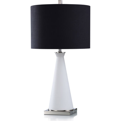 Dann Foley 30 inch 150.00 watt White and Polished Nickel Table Lamp Portable Light 