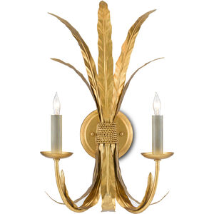 Bette 2 Light 13 inch Grecian Gold Leaf Wall Sconce Wall Light