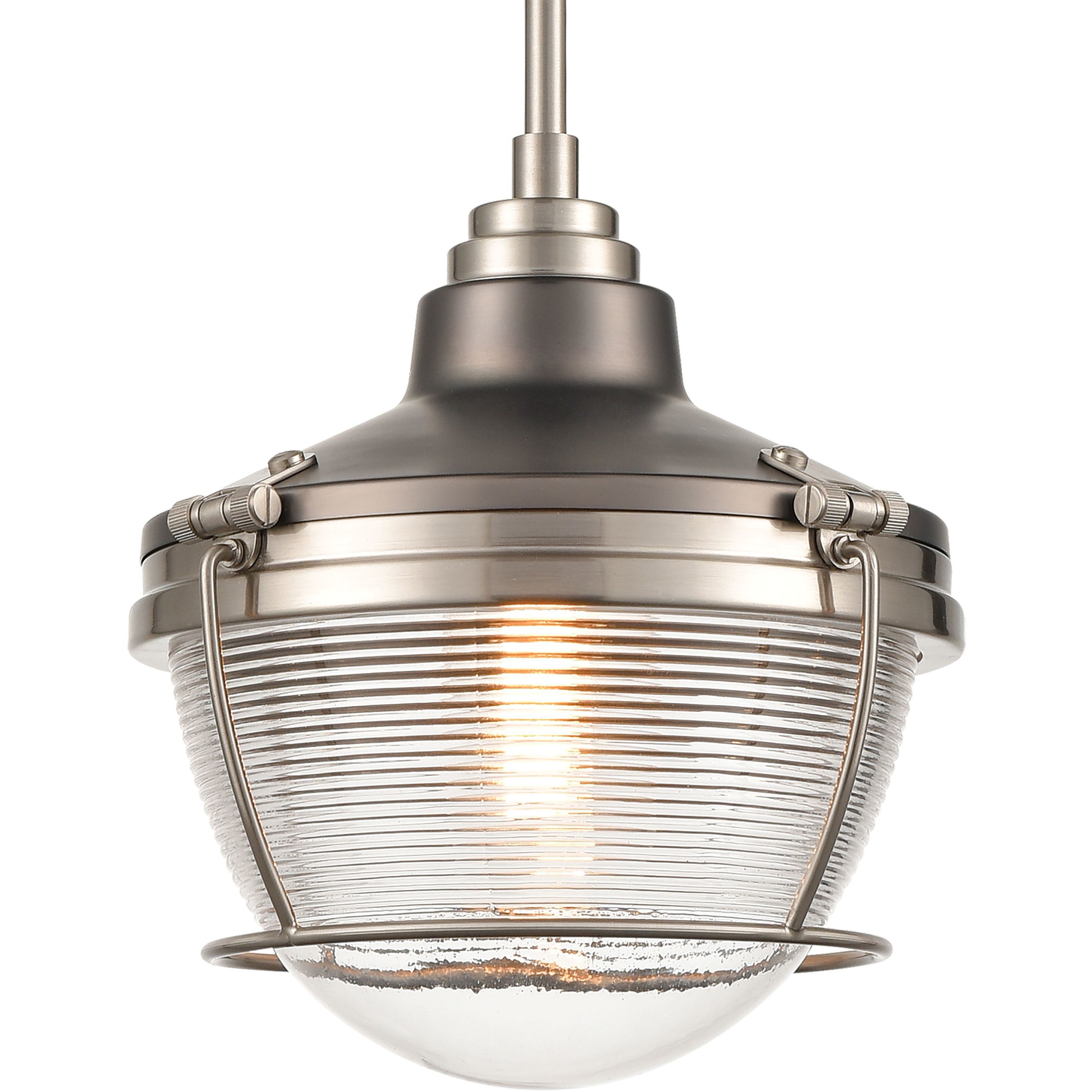 Seaway Passage 1 Light 10 inch Satin Nickel Mini Pendant Ceiling Light