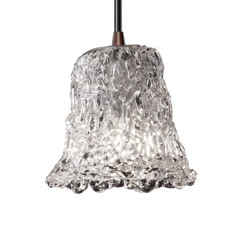 Veneto Luce LED 5.75 inch Antique Brass Pendant Ceiling Light in 700 Lm LED, Lace (Veneto Luce), Round Flared