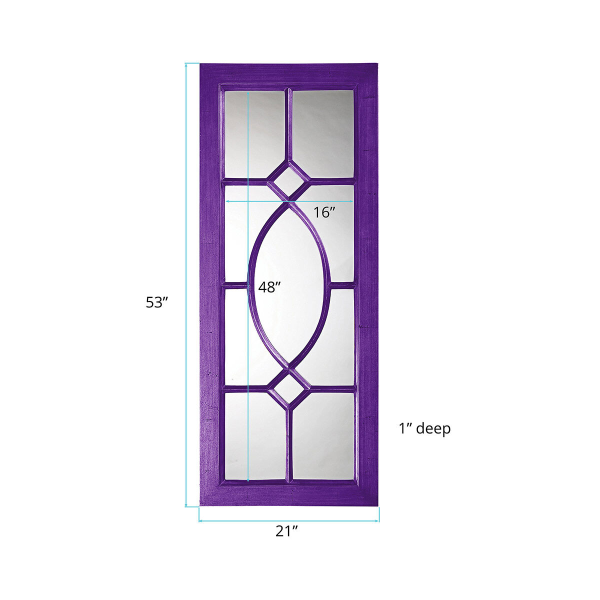 Dayton 53 X 21 inch Glossy Royal Purple Wall Mirror