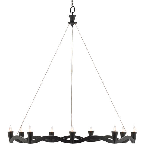 Serpentina 9 Light 37 inch Antique Black Chandelier Ceiling Light