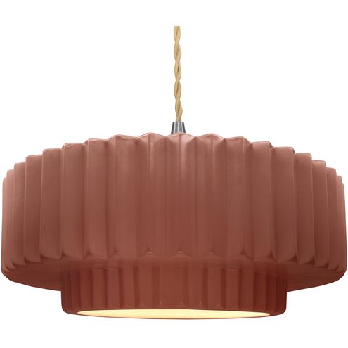 Radiance LED 16.25 inch Canyon Clay and Brushed Nickel Pendant Ceiling Light