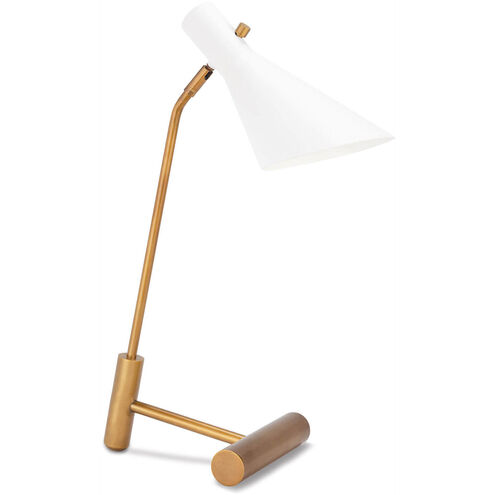 Spyder 24 inch 40.00 watt White and Natural Brass Task Lamp Portable Light