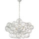 Julie Neill Talia 8 Light 33 inch Plaster White and Clear Swirled Glass Chandelier Ceiling Light in Plaster White and Crystal, Large