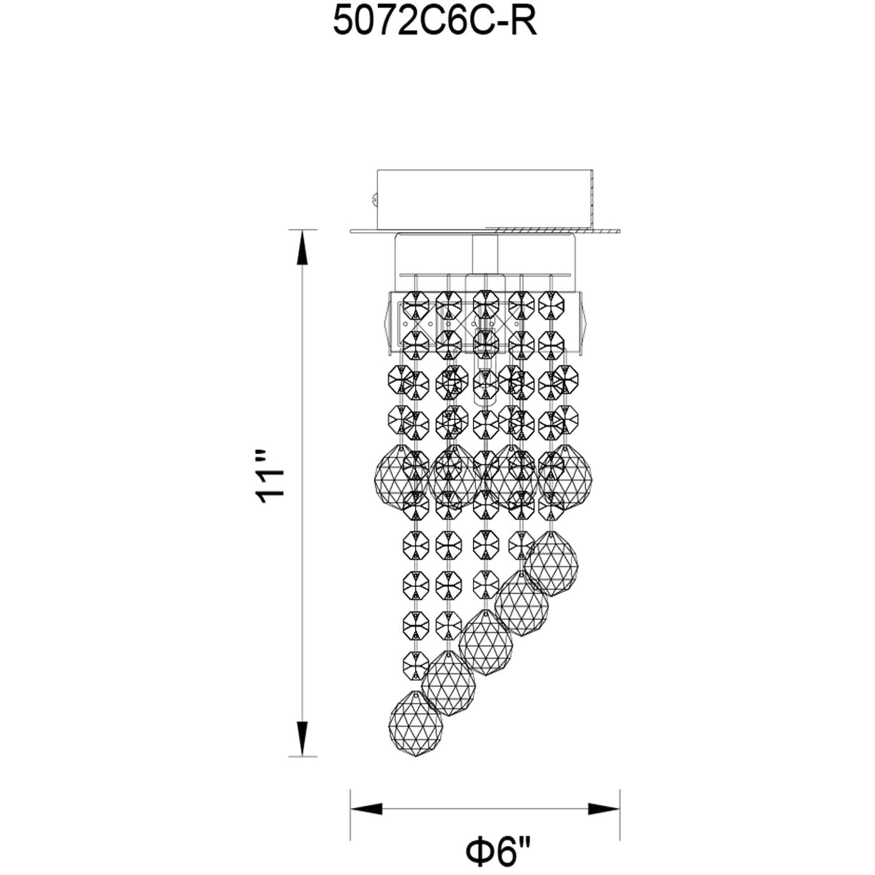 Monica 1 Light 6 inch Chrome Flush Mount Ceiling Light