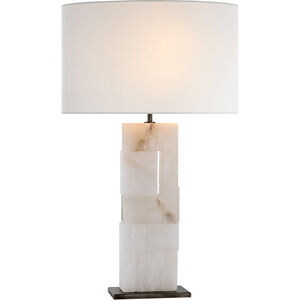 Ian K. Fowler Ashlar 28 inch 15 watt Alabaster and Bronze Table Lamp Portable Light, Large