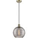 Ballston Athens Deco Swirl 1 Light 10 inch Antique Brass Cord Hung Mini Pendant Ceiling Light