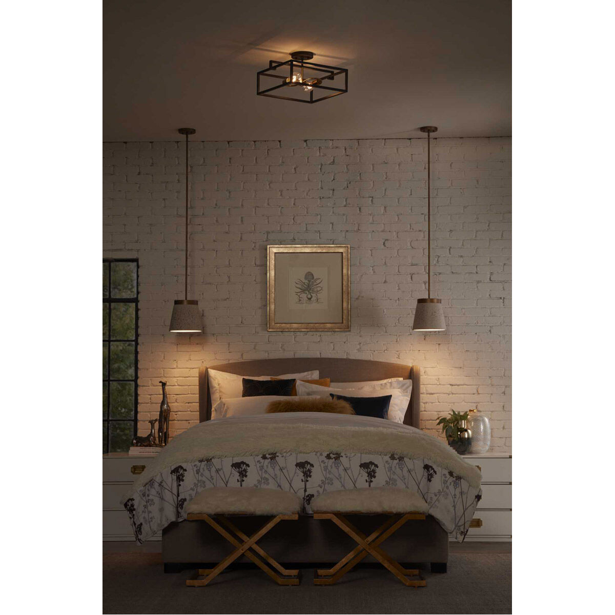 Terrazzo 1 Light 10 inch Distressed Brass Pendant Ceiling Light