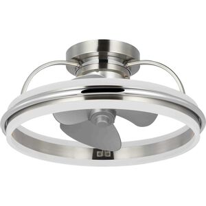 Burnett 20.94 inch Brushed Nickel with Silver Blades Outdoor Ceiling Fan