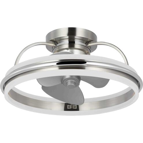 Burnett 20.94 inch Brushed Nickel with Silver Blades Outdoor Ceiling Fan