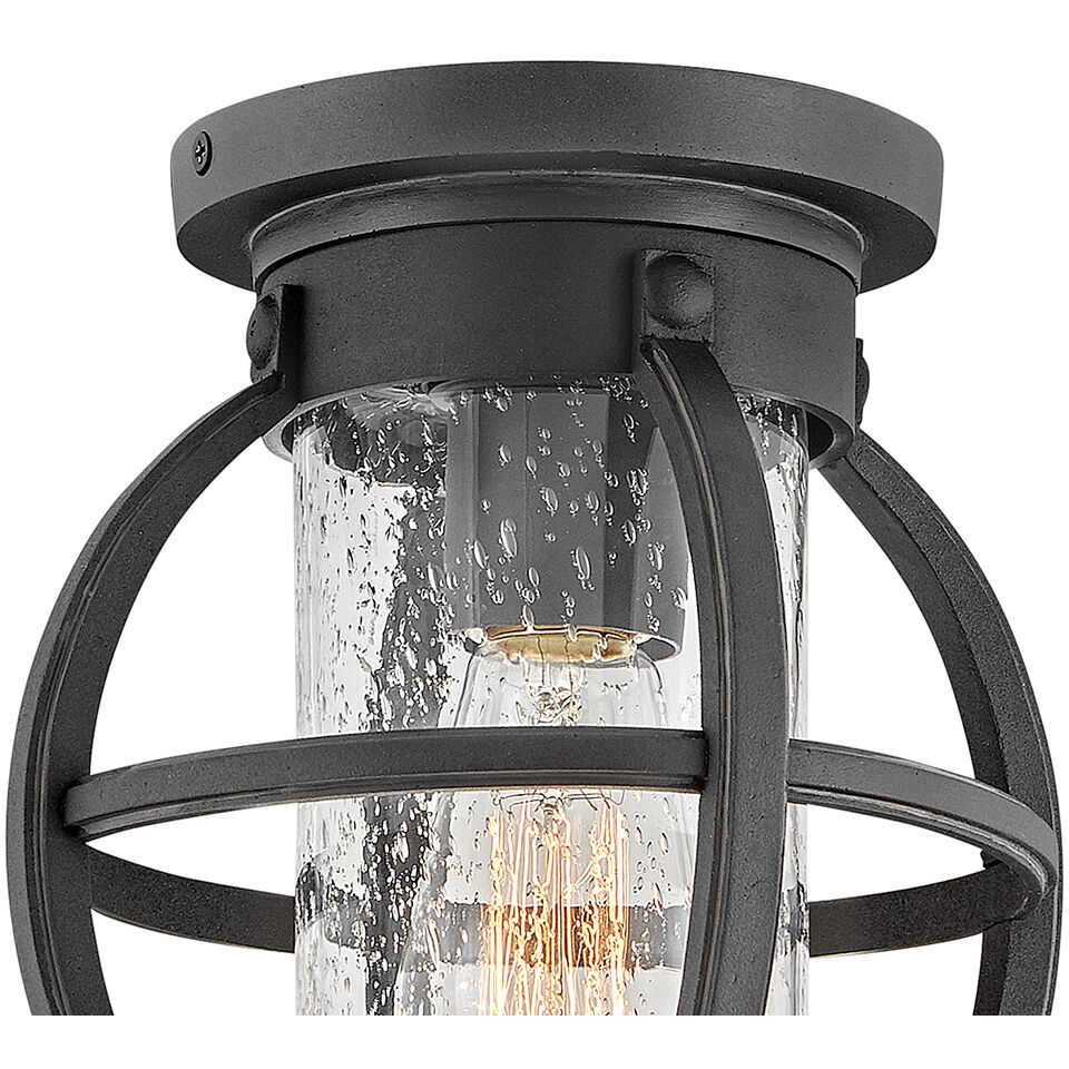 Coastal Elements Chatham 1 Light 8.25 inch Museum Black Outdoor Flush Mount