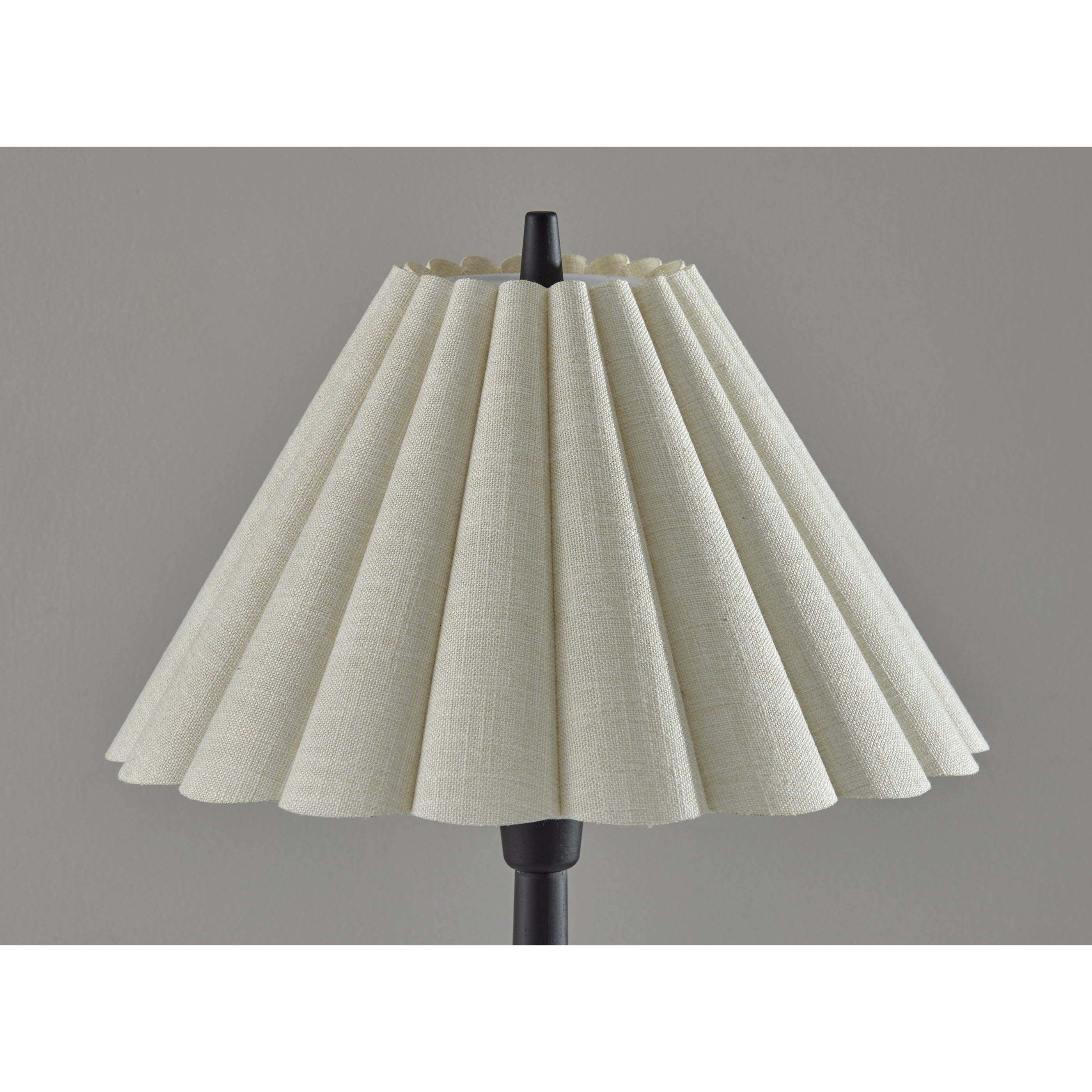 Scallop 28.75 inch 40.00 watt Black Wood Table Lamp Portable Light