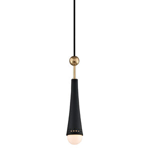 Tupelo LED 2.5 inch Aged Brass / Black Pendant Ceiling Light