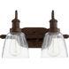 Fort Worth 2 Light 18 inch Oiled Bronze Vanity Light Wall Light