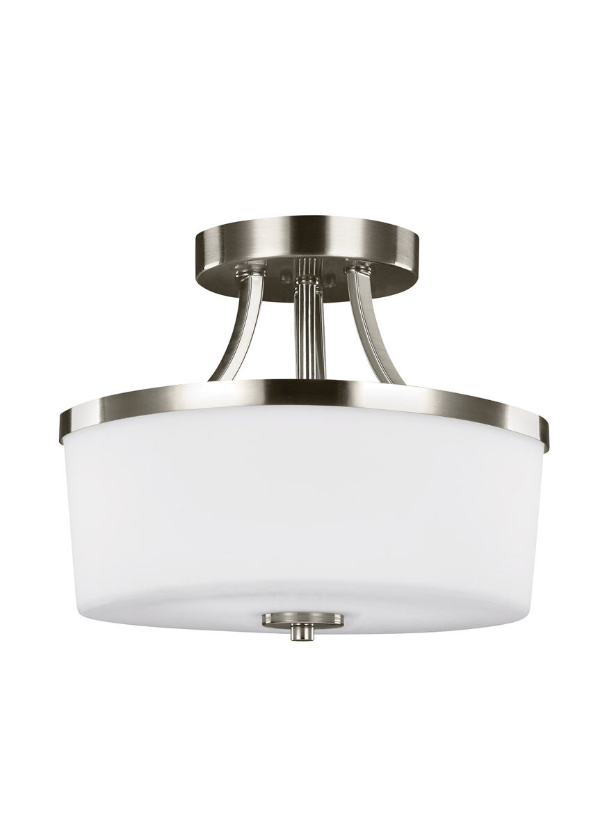 Hettinger 2 Light 13.25 inch Brushed Nickel Convertible Pendant Semi-Flush Ceiling Light