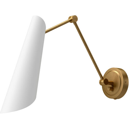 Alora Mood Gabriel 1 Light 4.38 inch Aged Gold and White Bath Vanity Light Wall Light