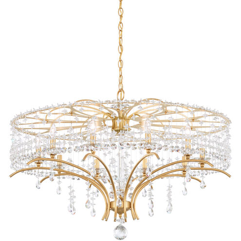 Bella Rose 10 Light White Chandelier Ceiling Light, Adjustable Height
