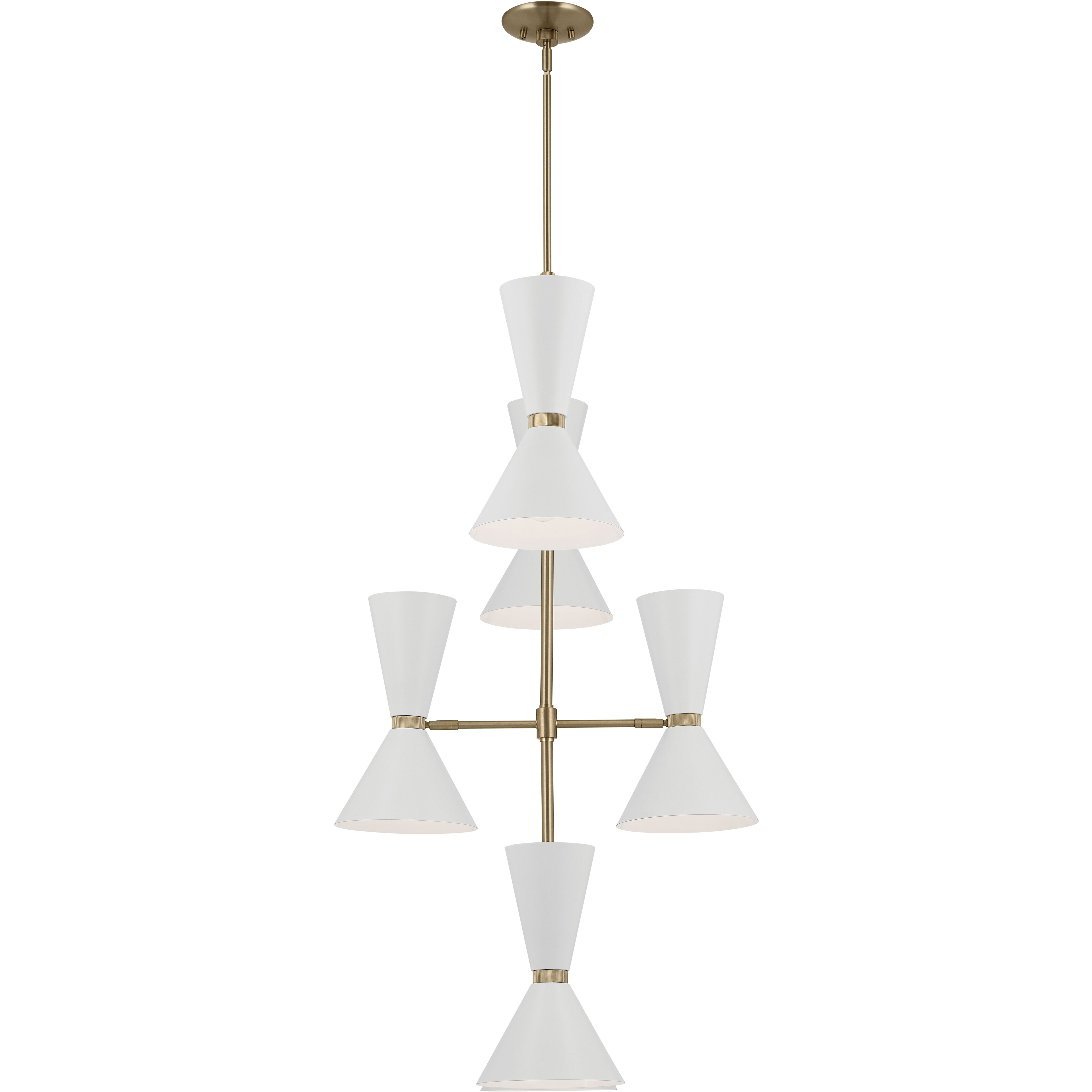 Phix LED 22.5 inch Champagne Bronze with White Foyer Chandelier Ceiling Light