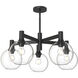 Alora Mood Castilla 5 Light 29.5 inch Matte Black Chandelier Ceiling Light in Clear