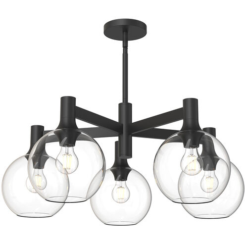 Alora Mood Castilla 5 Light 29.5 inch Matte Black Chandelier Ceiling Light in Clear