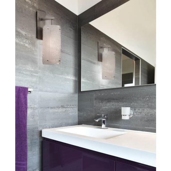 Textured Glass 1 Light 5.8 inch Burnished Bronze Indoor Sconce Wall Light in Ivory Wisp