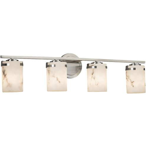Lumenaria LED 31.5 inch Brushed Nickel Vanity Light Wall Light in 2800 Lm LED, Cylinder with Flat Rim