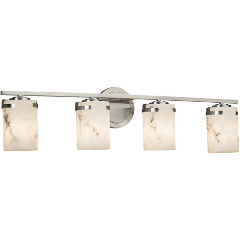 LumenAria LED 32 inch Vanity Light Wall Light in 2800 Lm LED, Brushed Nickel, Cylinder with Flat Rim