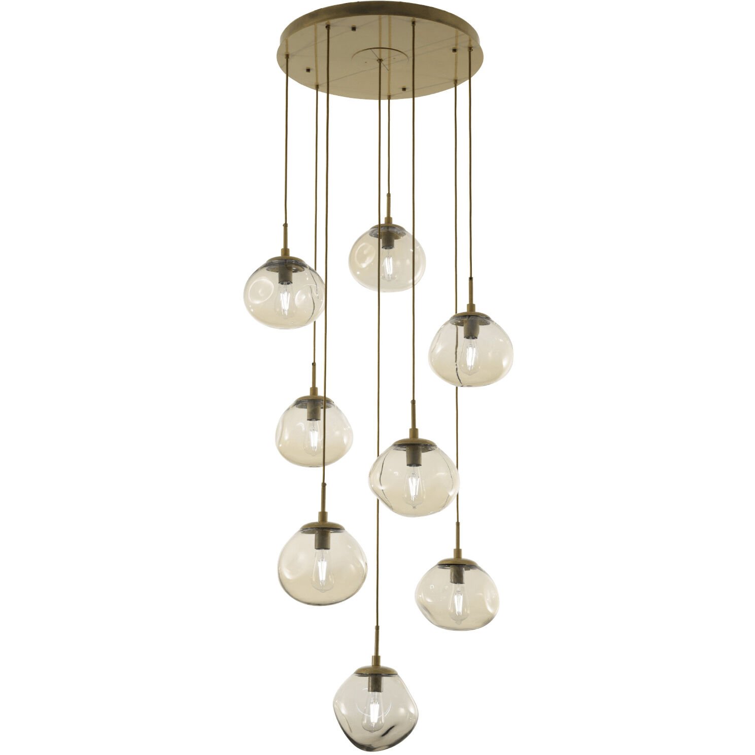 Nova Incandescent 3 Light Beige Silver Chandelier Ceiling Light, Round Multi-Port