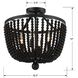 Rylee 4 Light 16.5 inch Matte Black Semi Flush Ceiling Light in Black Wood