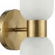 Vonda 2 Light 4.75 inch Aged Brass Wall Sconce Wall Light in Faux Alabaster