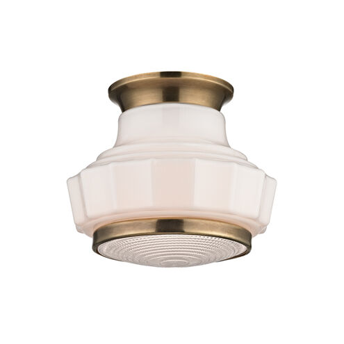 Odessa 1 Light 8.75 inch Aged Brass Semi Flush Ceiling Light