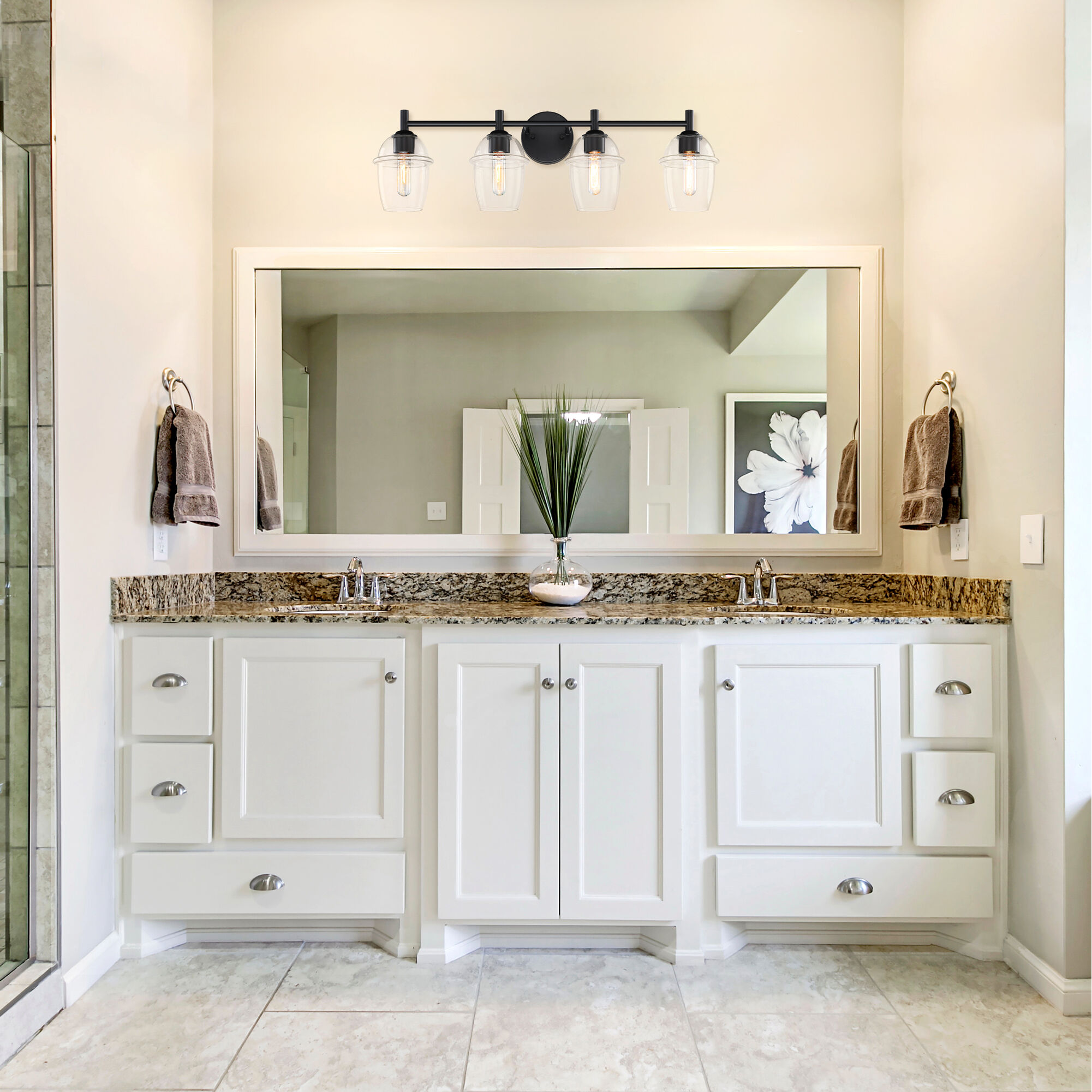 Summer Jazz 4 Light 32 inch Matte Black Vanity Light Wall Light