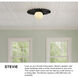 Stevie 1 Light 13.75 inch Black Flush Mount Ceiling Light, Medium