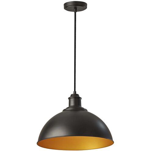 Wallace 16 inch Black / Gold Pendant Ceiling Light