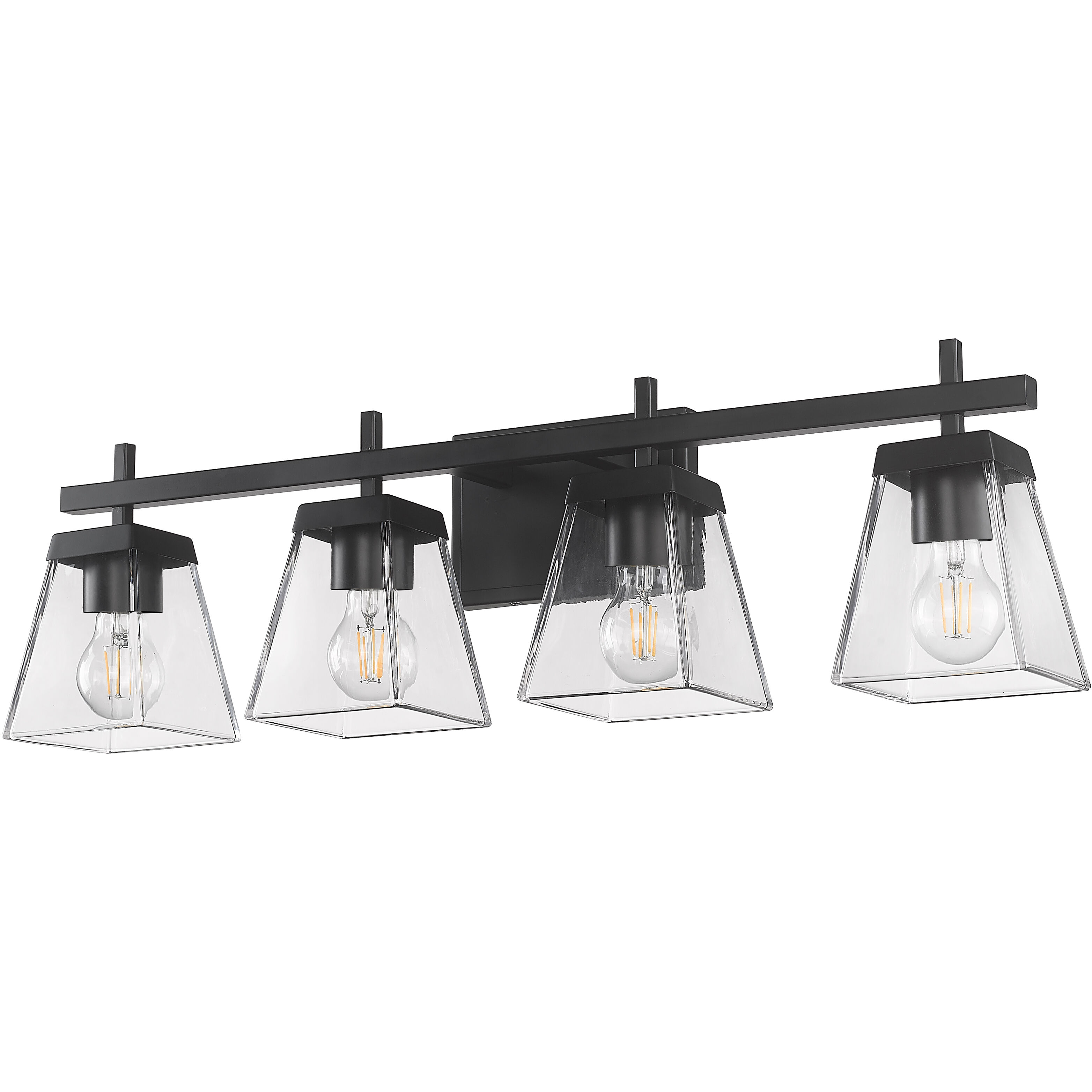 Lauren 4 Light 30.5 inch Matte Black Vanity Wall Light