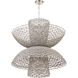 Masasa 6 Light 33 inch Pale Grey and Nickel Chandelier Ceiling Light