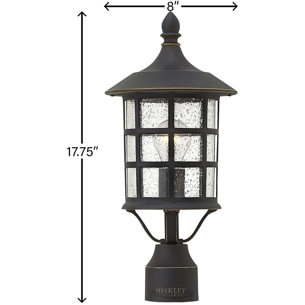 Freeport 1 Light 17.75 inch Oil Rubbed Bronze Outdoor Post Mount Lantern