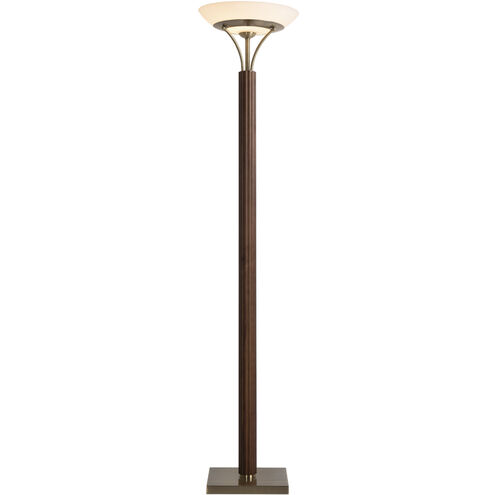 Tambo 72 inch 23.00 watt Dark Walnut and Weathered Brass Torchiere Floor Lamp Portable Light