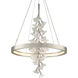 Jasmine LED 28 inch Silver Leaf Chandelier Ceiling Light