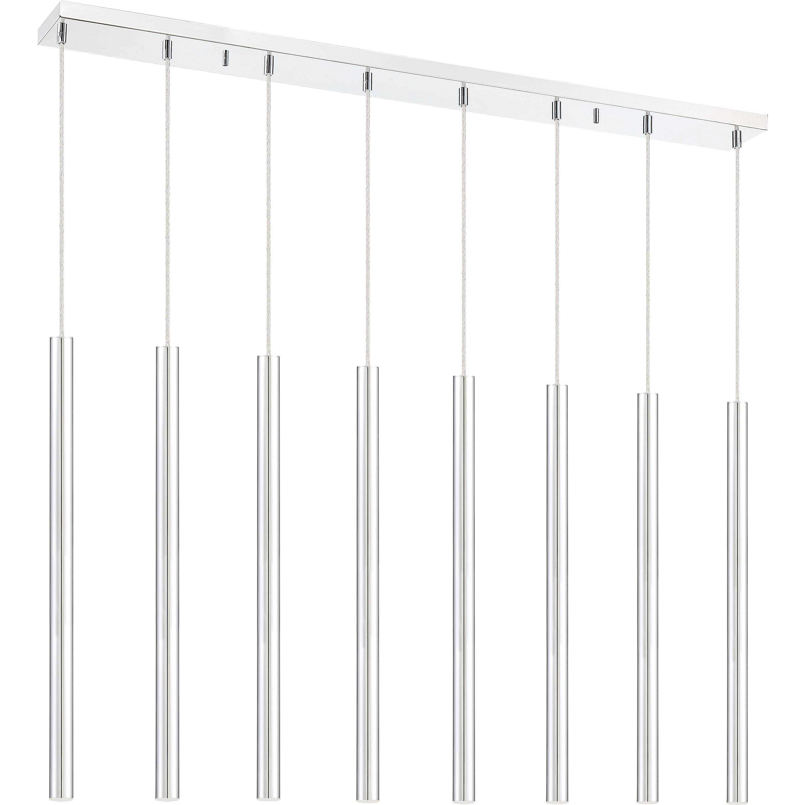 Forest LED 44.25 inch Chrome Linear Chandelier Ceiling Light in 8, 30, Chrome Steel