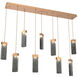 Parallel LED Novel Brass Linear Pendant Ceiling Light in Smoke Granite, 2700K LED, Multi-Port
