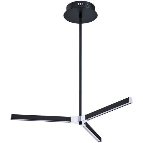 Stykx LED 30 inch Black and Chrome Pendant Ceiling Light
